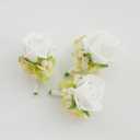 4 x MAFELOE Boutonniere Corsage Set, Artificial Flowers Accessories for Wedding Prom Party Homecoming Celebration Suit Decorations-2 Pieces White+Light Green