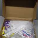 128 Pack White Fiber Optic Wand Glow Wand LED Light Up Wand Bulk with 3 Flashing Models Flashing Sticks for Glow in The Dark Birthday Party Favor Wedding Halloween Christmas, 8 Colors