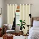 BGment Cream 100% Blackout Curtains for Bedroom 90 Inch Length 2 Panels Set, Thermal Insulated Full Light Blocking Grommet Noise Cancelling Window Curtains&Drapes with Black Liner, 46 Inch Wide Each