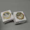 JIARI Glass Jewelry Box Small Gold Hexagonal Decorative Box Ring Earring Display Keepsake Box Case Box for Storage (Small 2 Pack)