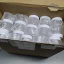 SATINIOR 100 Pcs Plastic Jars with Lids Small Containers Lids Wide Mouth Small Plastic Containers for Lotion Cream Rhinestones Body Butters Travel Storage (2 oz,White)