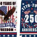 2 Pack 250th Anniversary USA Patriotic Hand Towels 4th of July Bathroom Decorative Cotton Soft Absorbent Decorative Soft Hand Towel Set for Kitchen Drying Cleaning Cooking Holiday 13.7'' x 29.5''