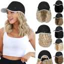 Qlenkay Waterproof Baseball Cap Attached with Curly Wavy Bob Hair Soft Crown Adjustable Quick Dry Hat Wig 14in Short Synthetic Hairpiece for Women Bleach Blonde