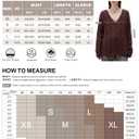 SUUKSESS Women Oversized Cable Sweaters V Neck Long Sleeve Knit Trendy Outfits (Black, M)