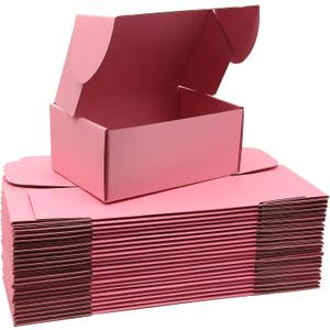 Small Pink Shipping Boxes for Small Business Pack of 25-9x6x4 inches Cardboard Corrugated Mailer Boxes for Shipping Packaging Craft Gifts Giving Products