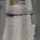 TreeWool 2-Piece Gorjeeus Collection Soft Reversible Bathroom Rug Cotton Bath Mat Set with Crochet Border - Rectangle (23"x36" / 19"x26"; White)