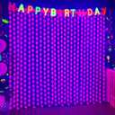Mega-L Glow in The Dark Party Supplies, 2 Pack Neon Star Party Decorations 3.3 x 6.6 ft Photo Booth Prop Backdrop Streamer, Birthday Party Decor