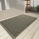 AMOAMI Upgraded Waffle Bath Mat, Super Absorbent Non Slip Bath Mats for Bathroom Floor, Machine Washable Bathroom Rugs with Tassels, Rubber Backed Bathroom Mats, Ultra Soft, 17" x 24", Dark Green