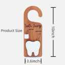 2-in-1 Design Tooth Fairy Tooth Holder Door Hanger with Money SlotIncluding Fairy Coins,Wooden Encourage Gift for Kids Children Boys Girls