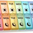 Weekly Pill Organizer 2 Times a Day Extra Large 7 Day Easy Fill Quick Fill Portable Fullicon AM PM Pill Box for Supplement, vitamine, and Medicine