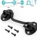 Barn Door Lock Gate Latch - 2 Pack 4 Inch Black Hook and Eye Latch Heavy Duty Screen Latches Hardware Stainless Steel Gate Lock Cabin Hooks for Sliding Door Bedroom Outdoor Window Cabinet Bathroom