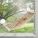 FlidRunest 21.6 x 7.8 in Seagrass Bearded Dragon Hammock for Window, Large Lizard Window Perch, Reptile Hammock Perch with Powerful Suction Cups for Lizard, Leopard Gecko, Chameleon