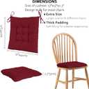 ELFJOY 4 Pack Chair Cushions for Dining Chairs with Ties 17x17 Inch Clart, 4 Count