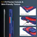 Case for iPad (A16) 11th Generation 11 Inch 2025, Ubearkk for iPad 10th Generation 10.9 inch 2022 case with Screen Protector 360 Degree Rotating Stand Shoulder Strap Pencil Holder, Navy Red