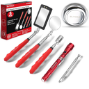 BILITOOLS 6 Piece Telescoping Magnetic Pickup Tool Set, Extendable Mechanic Magnet Retrieval Tool Set Ideal Father's Day Gifts Gift for Men Dad Husband & Brother