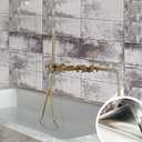LiveInUrban Vintage Foxed Subway Silver Antique Chrome Reflective Style Wallpaper, Grunge Peel and Stick Contact Paper for Wall Furniture Vanity Dresser Home Decor, 22.83"x78.74"