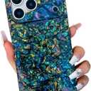 Cute Compatible with iPhone 17 Pro Case 6.3 Inch,Sparkle Luxury Glitter Colorful Shell Rectangle Cases for Women,Girly Bling Slim Soft TPU Shockproof Protective Cover(Black Shell)