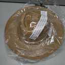 FLUFFY SENSE. Unisex Wide Brim Sun Hat Straw Panama Rancher Fedora Hat for Men Beach Hat for Women