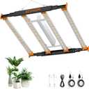 320W LED Grow Light, 3x3ft Coverage Full Spectrum Daisy Chain Growing Light, Dimmable & Retractable Bar Style Grow Lamp for Indoor Plants Greenhouse Vegetable Flower