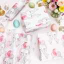 60 Sheets Easter Bunny Ballon Tissue Paper Bluk, 20 x 14'' Preppy Bunny Ballon Patterns Wrapping Paper for Spring Easter Birthday Gift Bag Supplies