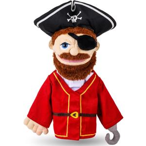 Role Play Hand Puppets Hand Plush Chef Doctor Fireman Pirate Detective Athlete Nurse Worker Hand Puppet Toys Puppets for Kids Storytelling Imaginative Pretend Play Teaching Preschool(Pirate)