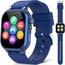 Kids Smart Watches for Girls Boys Toys Ages 4-12 with 30+ Games Video Recorder Music Alarm Clock Learning Card HD Touchscreen 4 5 6 7 8 Year Olds Birthday Gift (Blue)