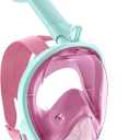 Greatever Full Face Snorkel Mask, Snorkeling Gear for Kids with Latest Dry Top Breathing System and Detachable Camera Mount, Foldable Snorkel Mask Kids, Snorkels Anti-Fog & Anti-Leak