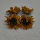 DECHOUS 4 Pack Flower Curtain Tiebacks Clips: Decorative Boho Sunflower Drapery Holdbacks - No Drill Floral Curtain Tie Backs for Home Office Window Drapery Accessories