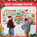 2 x PADTIC Giant Coloring Poster,35x72inch Versatile Merry Christmas Paper Coloring Tablecloth,DIY Christmas Tree,Santa Claus,Gnomes,Elk,Snowman Table Cover Kids Art Crafts Home Classroom Party Supplies