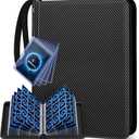 Mlikero Card Binder 9 Pocket, Trading Card Binder with Card Display Design, 720 Double Sided Pocket PU Collection Binder, Card Albums for MTG, TCG, and Sports Cards (Black)