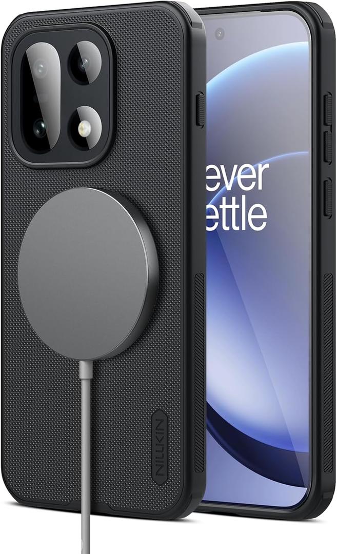 Nillkin for OnePlus 15 MagSafe Case, Compatible with MagSafe, Military Grade Drop Tested, Shockproof Slim Fit One Plus 15 Case, Frosted Shield Pro for OnePlus 15 Case MagSafe, Black