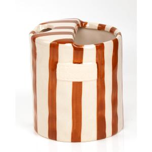 JMCRATE Coffee Mug Espresso Cup 10oz Ceramic Coffee Mugs Porcelain Coffee Cup HandPainted Striped Art Multiple Use for Kitchen, DiningBrown