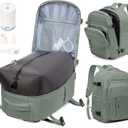 Vacuum Backpack Travel with Pump for Man Women, Travel Backpack Carry on Flight Approved 18x14x8, mochila de viaje compresion al vacio, Waterproof Work Laptop Casual Daypack(Green)