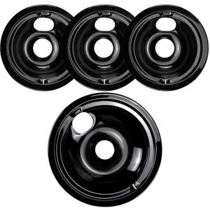 WB31M20 WB31M19 Black Porcelain Burner Drip Pans Set Compatible with GE Hotpoint Electric Range Stove Burner by Cenipar