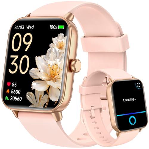 Smart Watch for Women, Alexa Built-in, 1.8" Touch Screen Fitness Tracker, Make/Answer Calls, Heart Rate/Sleep/SpO2 Monitor, Pedometer, IP68 Waterproof Watches for Android iPhone, 101+ Sport Modes