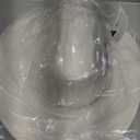 22"-23.2" 100% Suede Western Cowgirl Hat for Women,3.5" Wide Brim,Built-in Elastic Sweatband (Small-Medium, White)