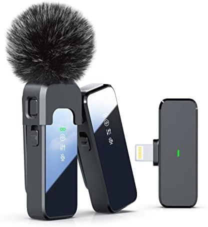 Rythflo Wireless Lavalier Microphone for iPhone 14/13/12 with Noise Cancellation, 100ft Transmission, 18H Battery Life, Lightning Lapel Microphone Wireless for Video Recording, Vlog, Streaming