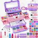 Dpai Kids Makeup Kit for Girls, Princess Real Washable Pretend Play Cosmetic Set Toys with Mirror, Birthday Gifts for 3-10+ Years Old Girls Kids (Light Purple)