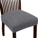 Turquoize Stretch Dining Chair Covers Seat Covers for Dining Room Chair Covers Set of 6，Removable Washable Kitchen Chair Seat Cushion Slipcovers Protector, Gray