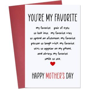 Ithmahco Mothers Day Card For Wife, Funny Mothers Day Card From Husband, Funny Birthday Gift For Wife from Husband (White CARD mom21 02)
