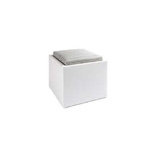 Hananu Homes White Teddy Storage Ottoman, 18.5" Cube with Tray, Comfy Foot Rest and Multi-Purpose Uses, Home Decor Space Saving Solution
