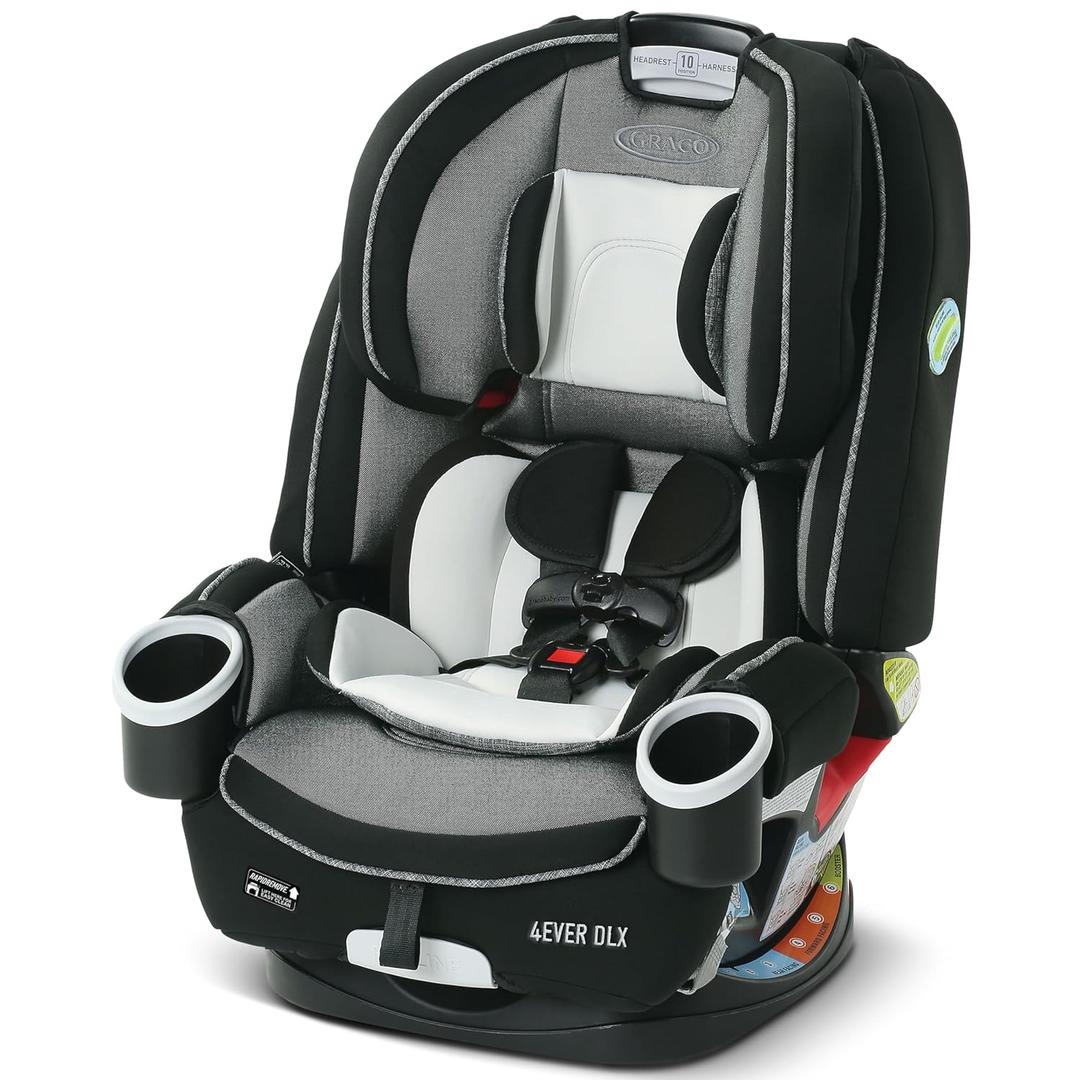 Graco 4Ever DLX 4-in-1 Car Seat, Grey, Infant to Toddler Car Seat, with 10 Years of Use, Rear-facing, Forward-facing and Booster Modes, Safe, Comfortable and Convenient
