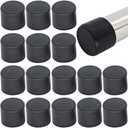 16Pcs Black Rubber Round Chair Leg Tips Caps, 1-1/2" (38mm) Inner Diameter, 1-2/5" (36mm) Height, 0.1" (2.4mm) Thickness, Anti-Slip, Noise Reduction, Floor Protection