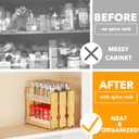 SpaceAid Bamboo Pull Out Spice Rack Organizer for Cabinet, Heavy Duty Slide Out Seasoning Kitchen Pantry Sliding Vertical Organization, 7.6" Wide, 3 Drawers(2" Wide), 2-Tier, Natural