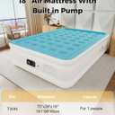 Full Air Mattress with Built-in Pump, Single Air Bed with Portable Storage Bag, Suitable for Home and Guests, Top Flocking, 18" Full Sky Blue