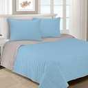 Superior 100% Cotton, Soft, Twin, Brandon Striped Quilt Set, Light Blue