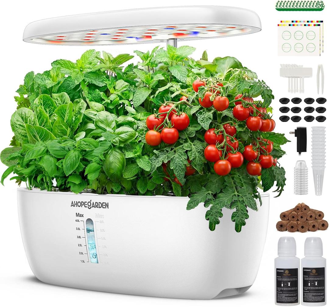 12 Pods Indoor Garden Hydroponics Growing System Kit with LED | Plant Germination Kit, Tabletop Herb Garden with Grow Lights, Growing Herb Vegetable and Lettuce, Kitchen Herb Garden