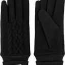 BRUCERIVER Womens Winter Touchscreen Knit Glove With Thinsulate Lining Cabel design Rib Cuff (Black)