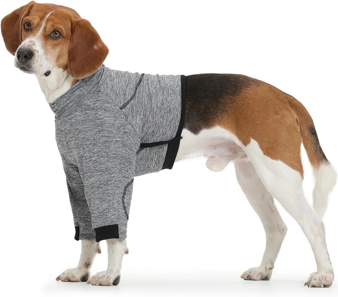 ROZKITCH Dog Body Suit After Surgery, Dog Surgical Suit Medical Pet Shirts Dog Surgery Recovery Sleeves to Stop Licking Wound Grey L