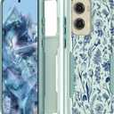 for Moto G Stylus 5G 2024 Case Women - Cute Girls Phone Cover Girly Kawaii Aesthetic Design Blue Flower Heavy Duty Protective Shockproof Military Grade for Motorola Moto G Stylus 5G 2024 Cases